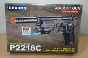 lot 75 image: UKArms P2218C Spring Powered Airsoft Gun with Laser