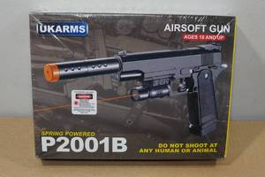 lot 76 image: UKArms P2001B Spring Powered Airsoft Gun with Laser