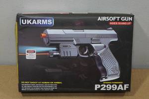 lot 77 image: UKArms P299AF Spring Powered Airsoft Gun with Laser