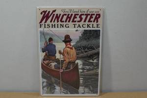 lot 84 image: Novelty Metal Sign -Winchester Fishing