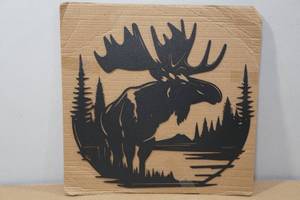 lot 88 image: Laser Cut Steel Moose Wall Dcor