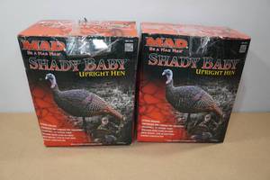 lot 91 image: 2 Shady Baby Upright Hen Decoys
