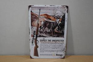 lot 126 image: Novelty Metal Sign -Savage 99 Rifle