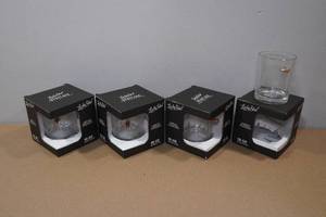 lot 129 image: 4 Lucky Shot Whiskey Glasses with Embedded Bullets