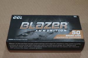 lot 161 image: 50 CCI Blazer Brass 9mm Luger 124 Gr FMJ Ammo