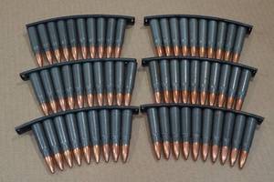 lot 188 image: 59 7.62 x 39mm HP Ammo on Stripper Clips