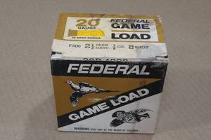 lot 195 image: 25 Federal Game Load 20 Gauge 2-34 8 Shot Shotshells