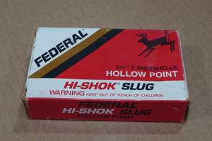 lot 199 image: 5 Federal Hi-Shok 12 Gauge 2-34 HP Slugs