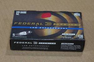 lot 218 image: 5 Federal LE 12 Gauge 2-34 438 Gr Rifled HP Slugs