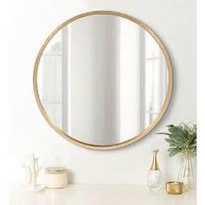Kate and Laurel Medium Round Gold Art Deco Mirror (21.65 in. H x 21.65 in. W)  Customer Returns See Pictures