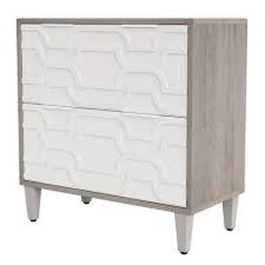 TRIBESIGNS WAY TO ORIGIN Cindy 2-Drawer White Gray 15.75 in. H x 31.5 in. W x 31.5 in. D Wood Lateral File Cabinet A4LetterLegal Size Customer Returns See Pictures