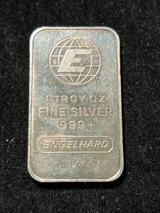 1 TROY OZ .999 FINE SILVER ENGELHARD BAR
