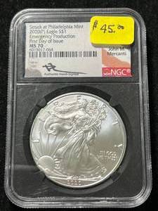 2020 AMERICAN SILVER EAGLE NGC MS70