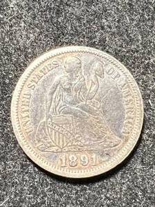 1891 US SEATED LIBERTY DIME