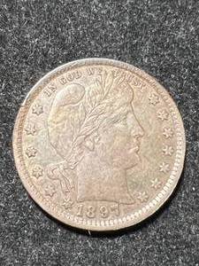 1897 US BARBER QUARTER AU