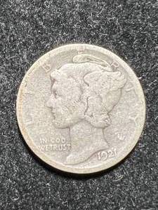 1921 US MERCURY DIME