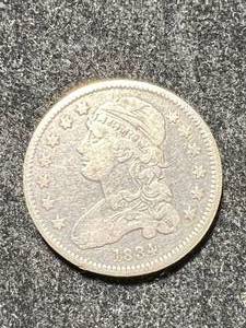 1834 US BUST QUARTER VF