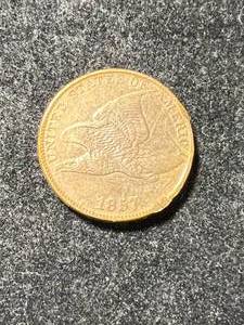 1857 US FLYING EAGLE CENT AU DETAILS