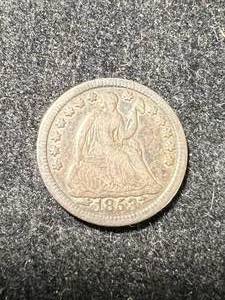 1853 WARROWS US SEATED HALF DIME