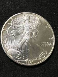 1989 AMERICAN SILVER EAGLE 1 TROY OZ .999 FINE SILVER