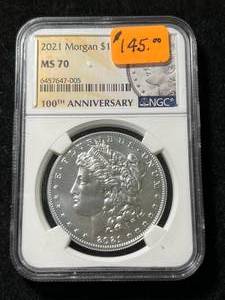 2021 US MORGAN SILVER DOLLAR NGC MS70