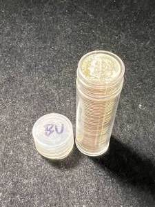 BU ROLL OF 50 US ROOSEVELT SILVER DIMES UNCIRCULATED