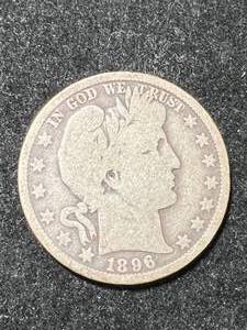 1896-O US BARBER HALF DOLLAR