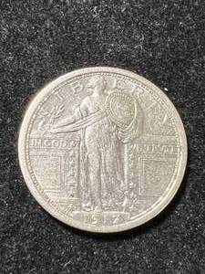 1917 TY.1 US STANDING LIBERTY QUARTER AU58