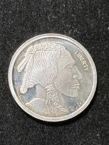 HALF TROY OZ .999 FINE SILVER BUFFALO INDIAN ROUND