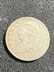 1834 LARGE 4 US BUST DIME