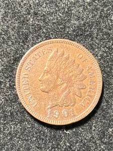 1901 US INDIAN HEAD CENT XF COLOR
