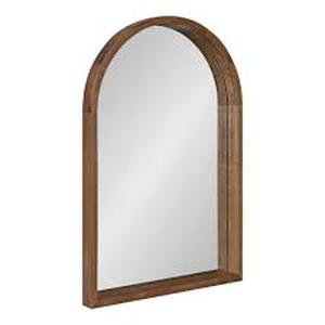 Hutton 30.00 in. H x 20.00 in. W Modern Arch Rustic Brown Framed Accent Wall Mirror by Kate and Laurel Customer Returns See Pictures