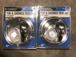 Lot of  Everbilt 1-Handle Shower Valve Trim Kit for Moen Shower Faucets in Brushed Nickel Customer Returns See Pictures