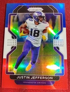 lot 8 image: 2021 Justin Jefferson RedWhiteBlue Prizm Card