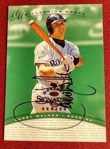 lot 11 image: 1997 Donruss Signature Series Larry Walker Autograph Card - #d1000