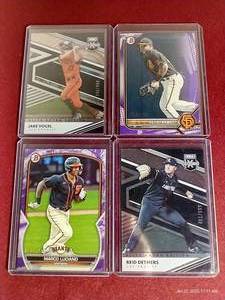 lot 20 image: (4) Numbered Baseball Cards - Prospects