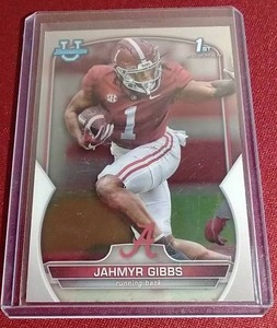 lot 25 image: 2022 Bowman University Chrome Jahmyr Gibbs 1st Bowman Card