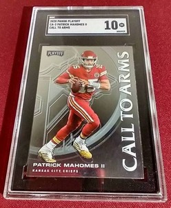 lot 27 image: 2020 Playoff Patrick Mahomes Card - SGC 10