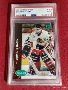 lot 36 image: 1991 Parkhurst Dominik Hasek Rookie Card - PSA 9