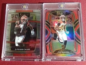 lot 37 image: (2) Star WR Rookie Cards - JaMarr Chase & Tee Higgins