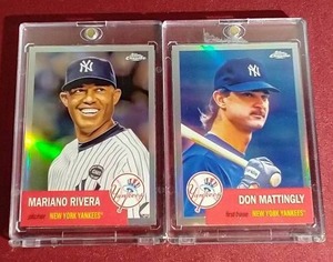 lot 39 image: (2) Yankee Legends Refractor Cards - Rivera & Mattingly