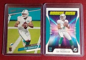 lot 46 image: (2) Tua Tagovailoa Rookie Cards