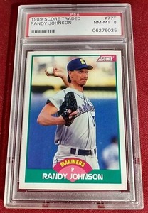 lot 54 image: 1989 Score Traded Randy Johnson Rookie Card - PSA 8