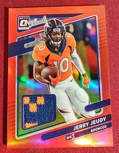 lot 61 image: 2021 Optic Jerry Jeudy Prizm Sweater Card
