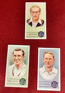 lot 68 image: (3) 1937 Godfrey Phillips Cards - Tennis & Cricket