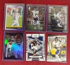 lot 73 image: (6) Justin Fields Cards - (4) Rookies