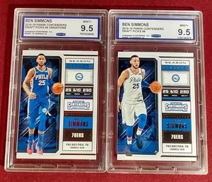 lot 76 image: (2) 2018-19 Ben Simmons Cards - CCG 9.5