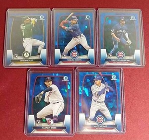 lot 82 image: (5) 2023 Bowman Chrome Sapphire Rookie Cards