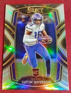 lot 95 image: 2020 Select Justin Jefferson Silver Prizm Rookie Card