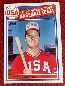 lot 111 image: 1985 Topps Mark McGwire USA Rookie Card